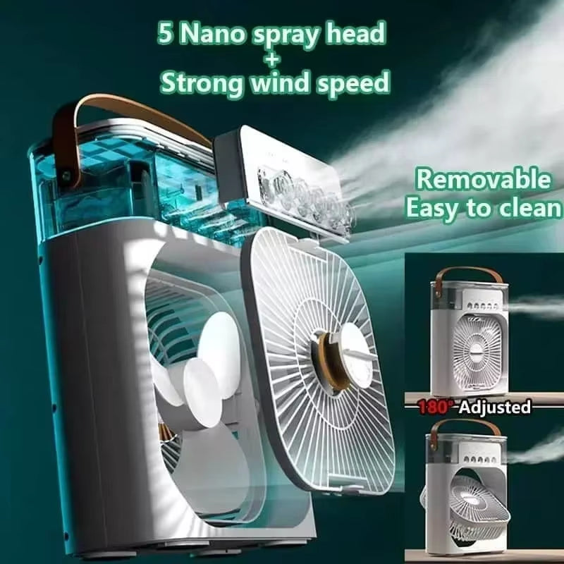 Humiflash Portable Air Cooler & Humidifier 3-in-1 with LED Light