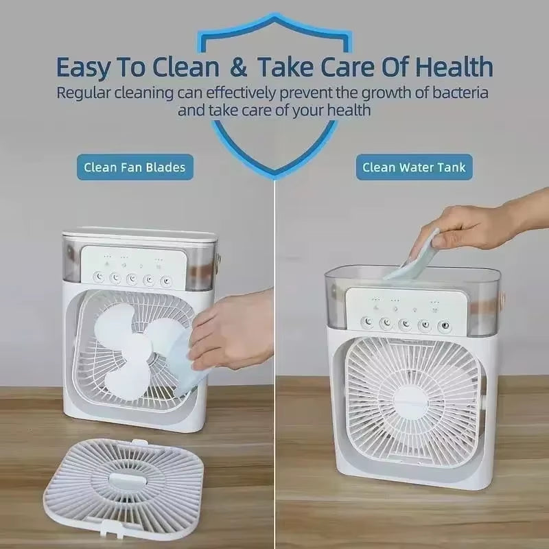 Humiflash Portable Air Cooler & Humidifier 3-in-1 with LED Light
